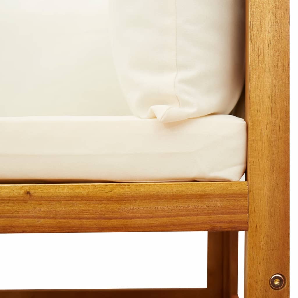 Gartensofa mit Kissen 2-Sitzer Holz Akazie & Seil
