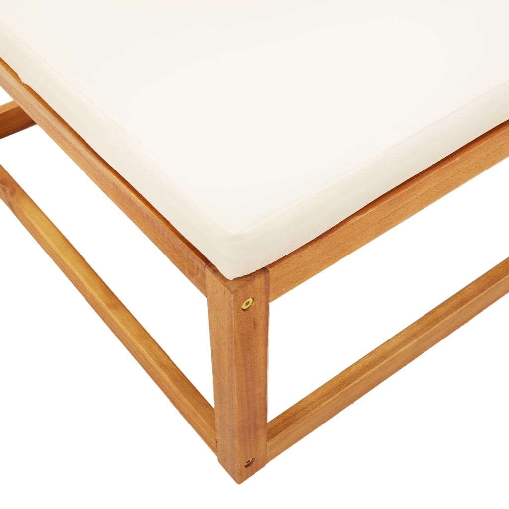 3-tlg. Gartensofa-Set mit Kissen Holz Akazie & Rattan