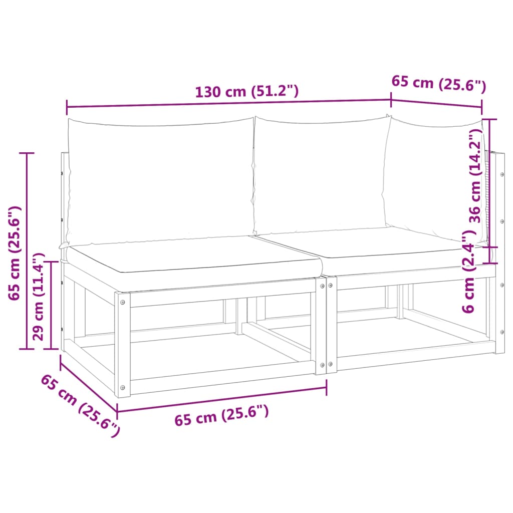 Gartensofa mit Kissen 2-Sitzer Holz Akazie & Rattan