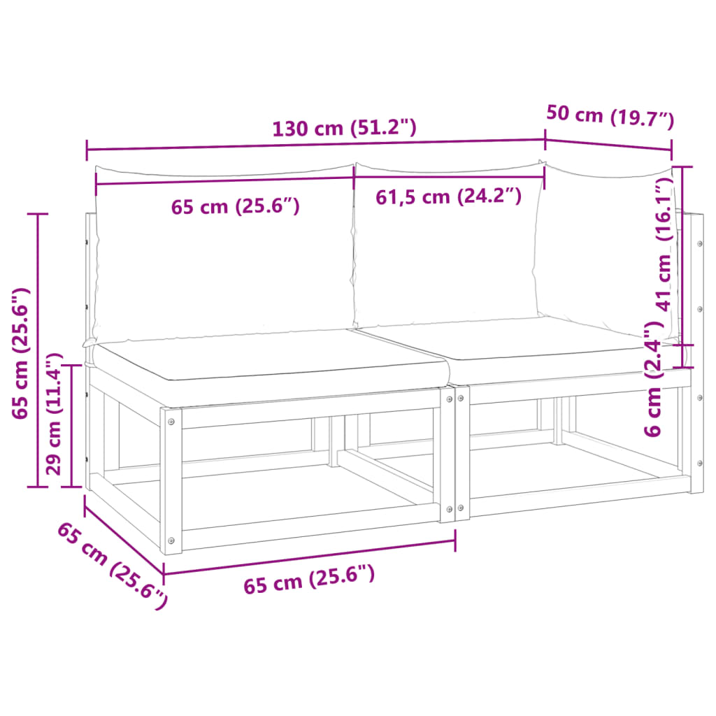 Gartensofa mit Kissen 2-Sitzer Holz Akazie & Rattan