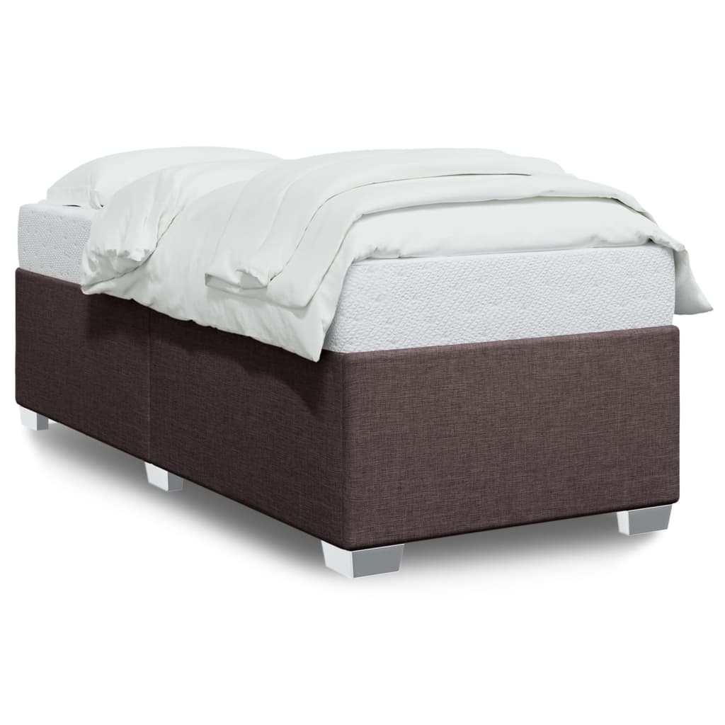 Bettgestell ohne Matratze Dunkelbraun 90x190 cm Stoff