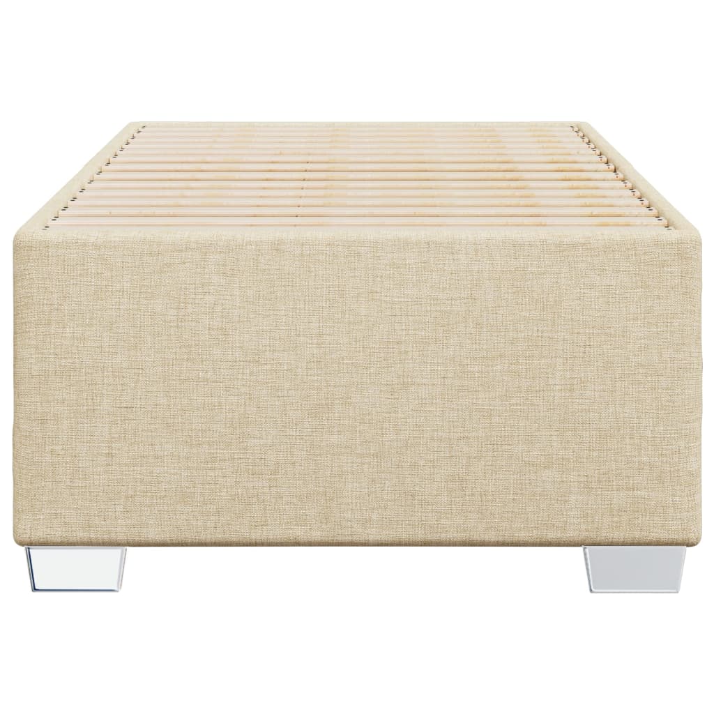 Bettgestell ohne Matratze Creme 90x190 cm Stoff