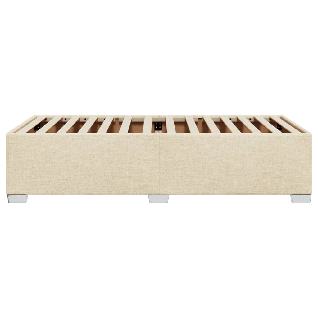 Bettgestell ohne Matratze Creme 90x190 cm Stoff