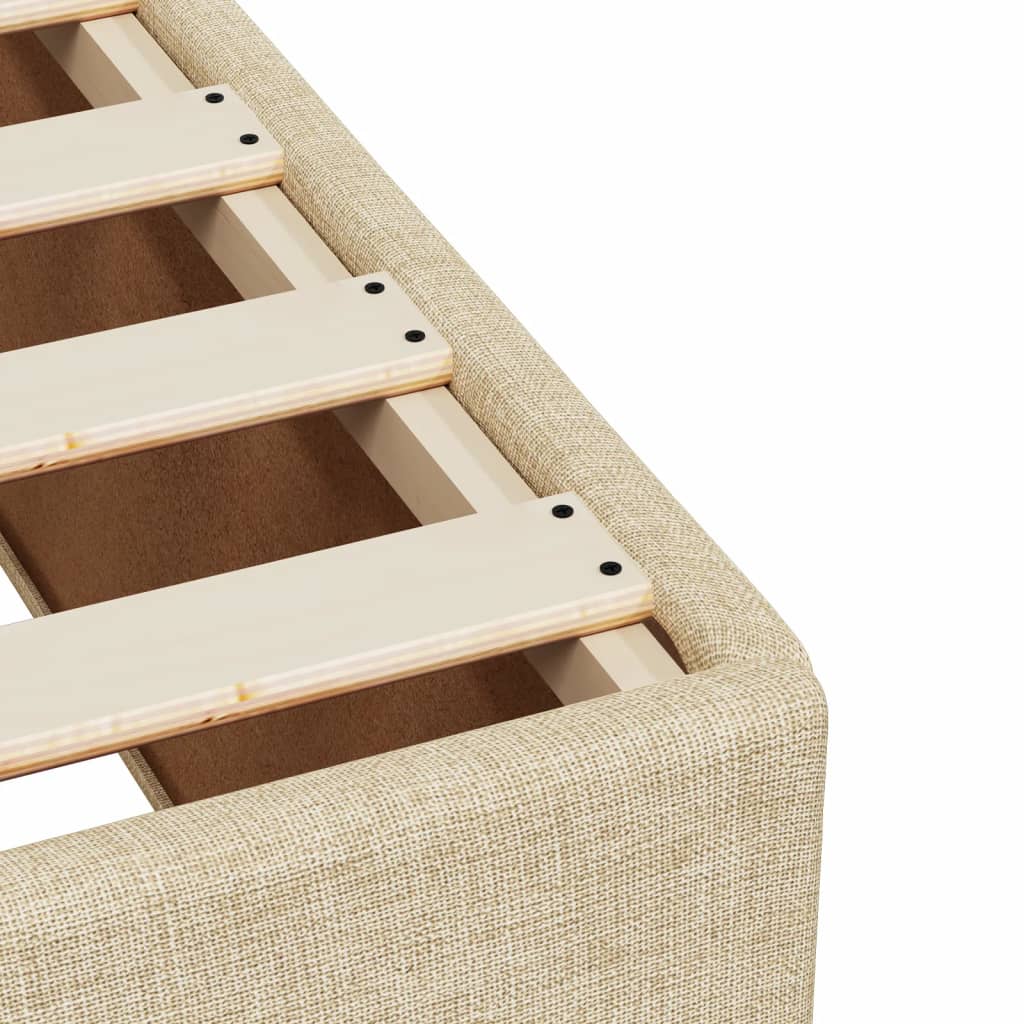 Bettgestell ohne Matratze Creme 90x190 cm Stoff