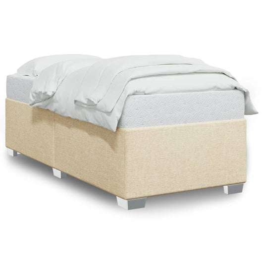 Bettgestell ohne Matratze Creme 90x190 cm Stoff