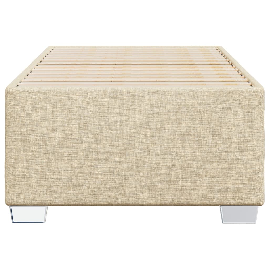 Bettgestell ohne Matratze Creme 90x200 cm Stoff
