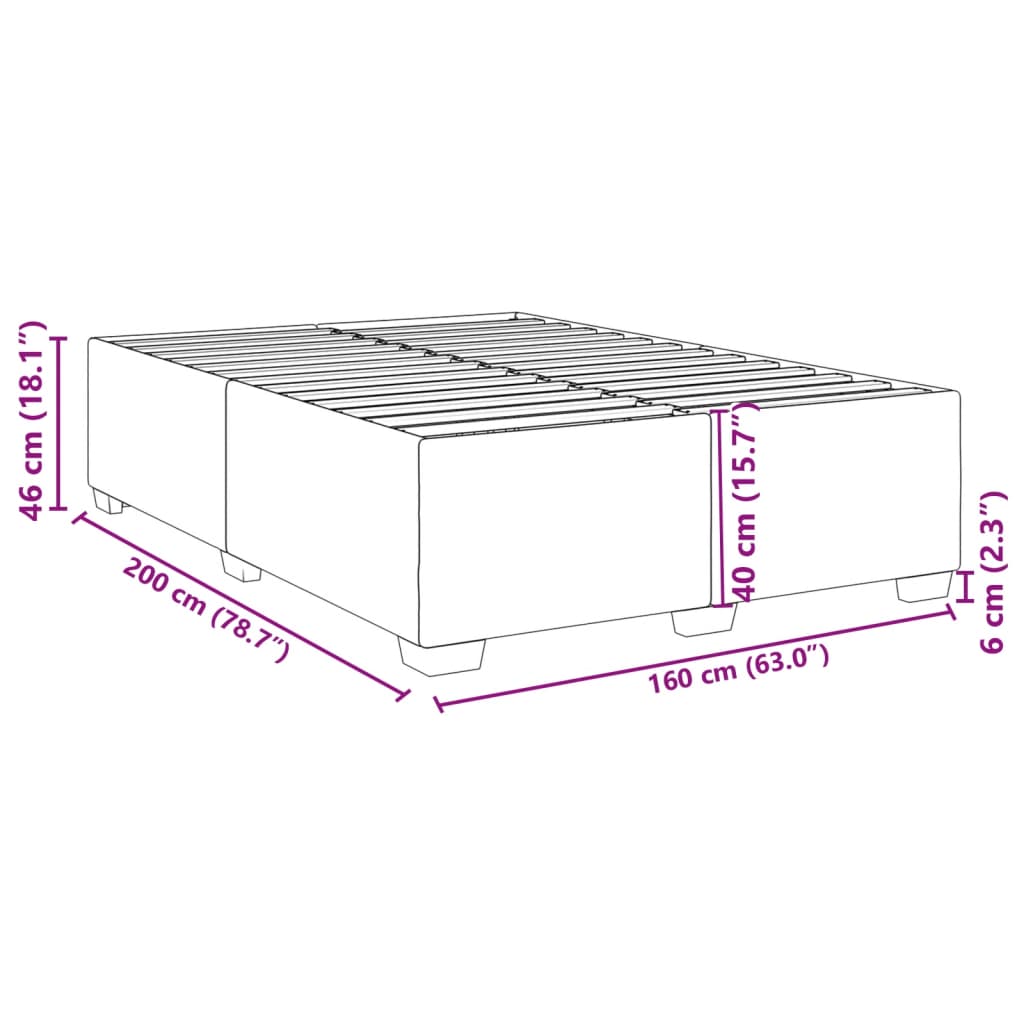 Bettgestell ohne Matratze Taupe 160x200 cm Stoff