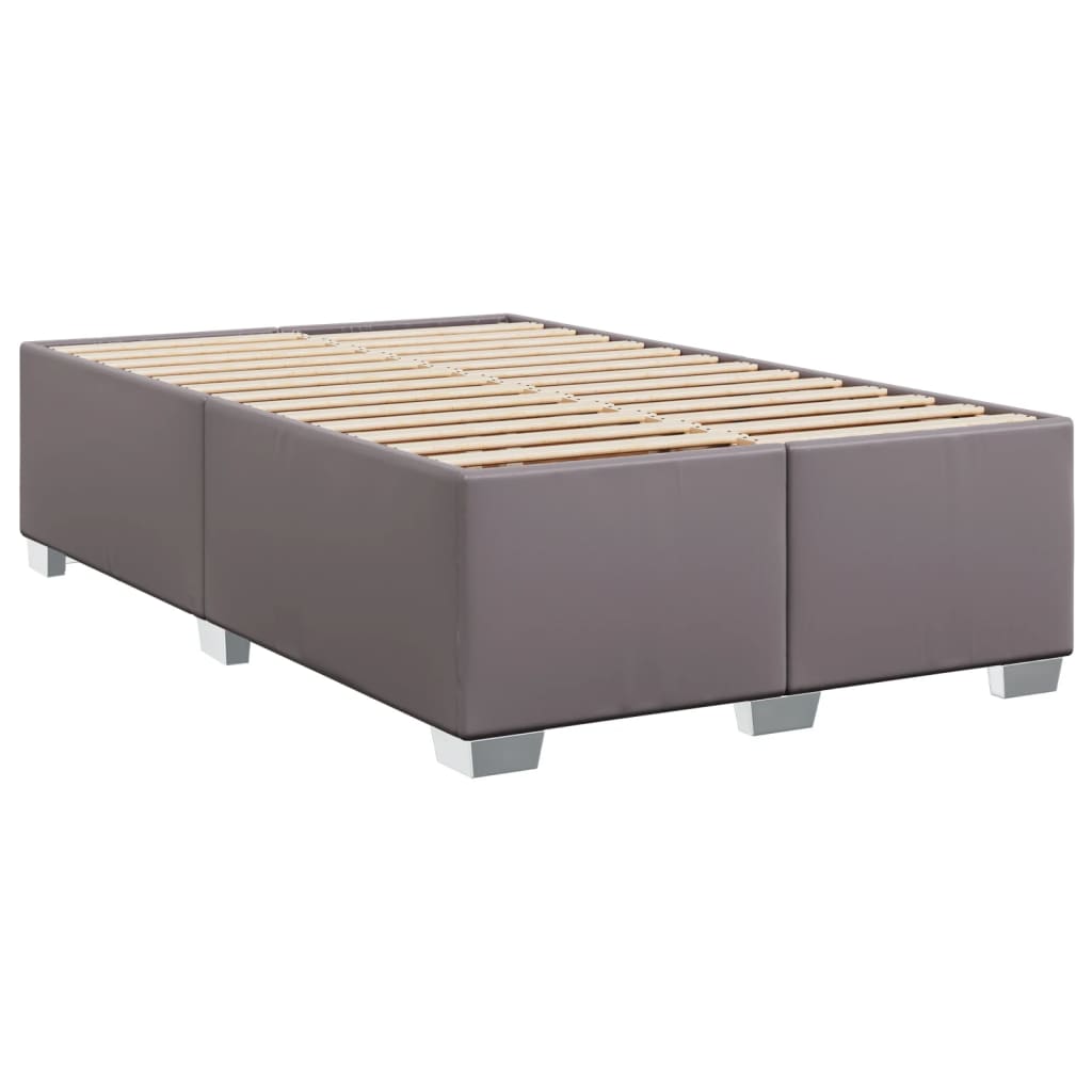 Bettgestell ohne Matratze Grau 120x190 cm Kunstleder
