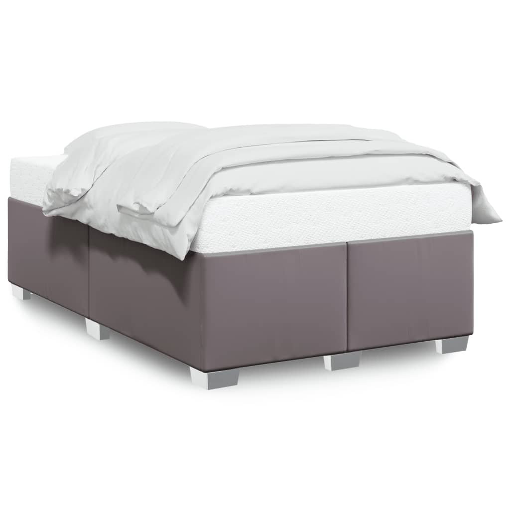 Bettgestell ohne Matratze Grau 120x190 cm Kunstleder