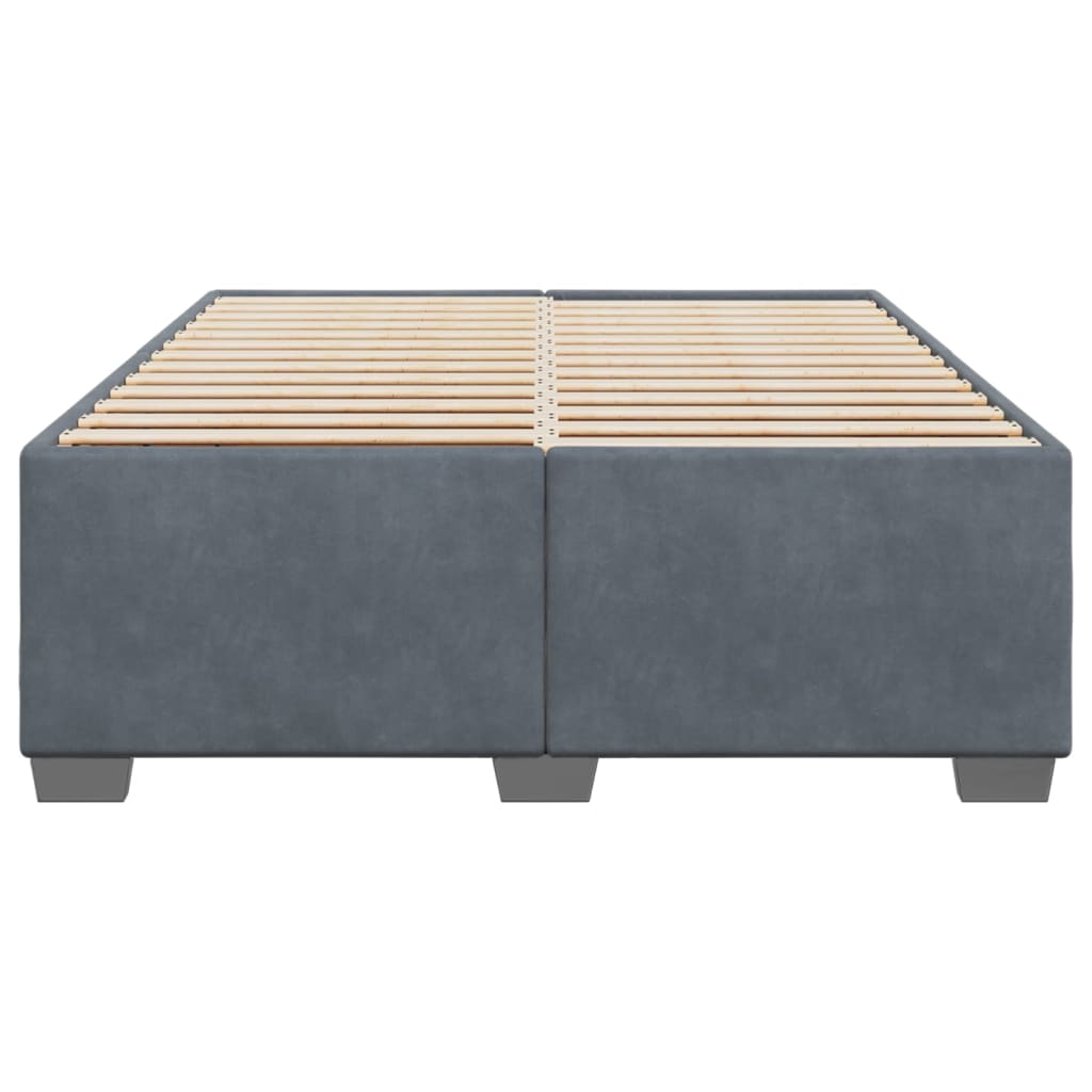 Bettgestell ohne Matratze Dunkelgrau 140x200 cm Samt