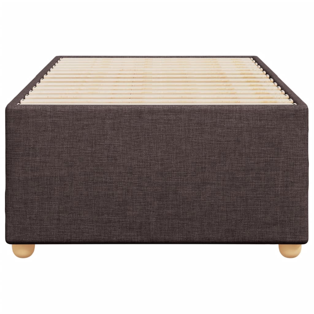 Bettgestell ohne Matratze Dunkelbraun 90x190 cm Stoff