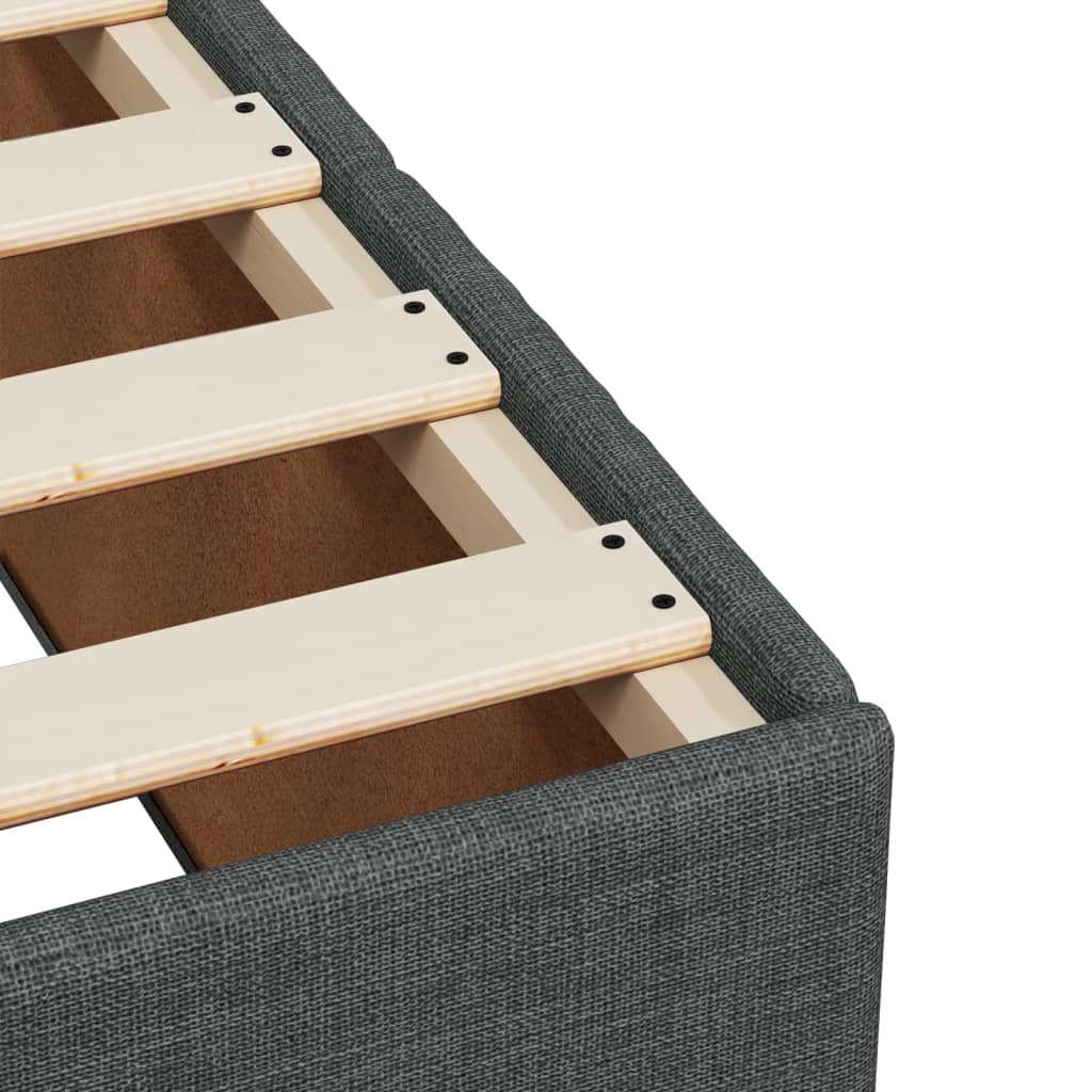 Bettgestell ohne Matratze Dunkelgrau 90x190 cm Stoff