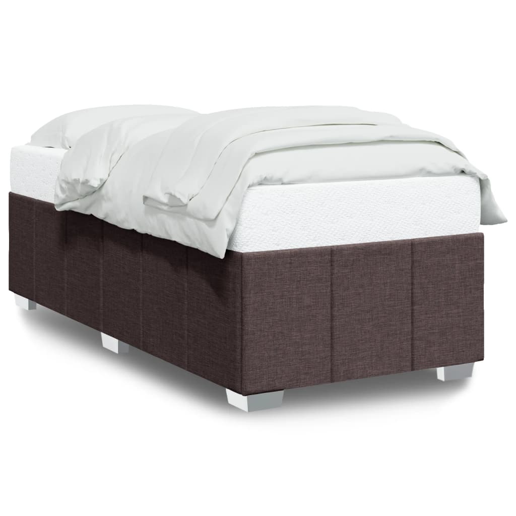 Bettgestell ohne Matratze Dunkelbraun 90x190 cm Stoff