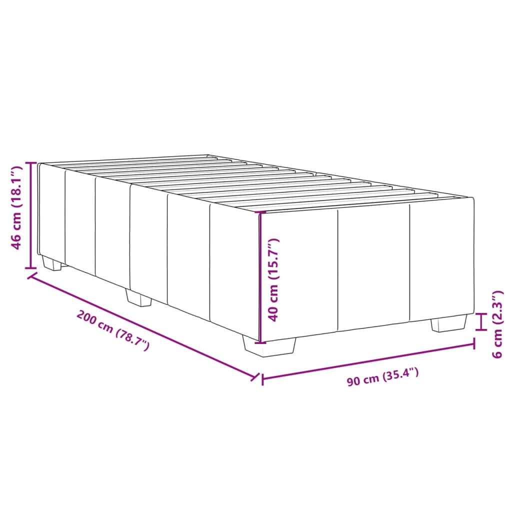Bettgestell ohne Matratze Taupe 90x200 cm Stoff