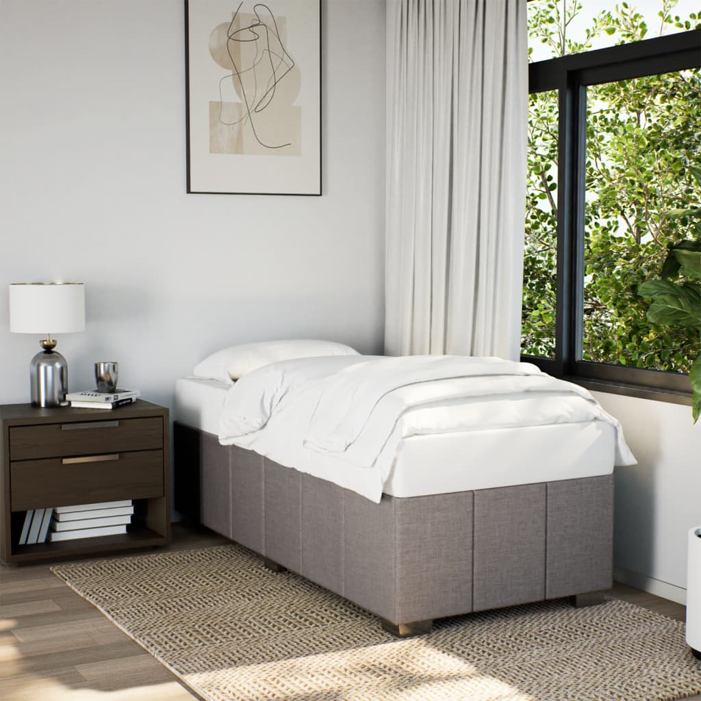 Bettgestell ohne Matratze Taupe 90x200 cm Stoff