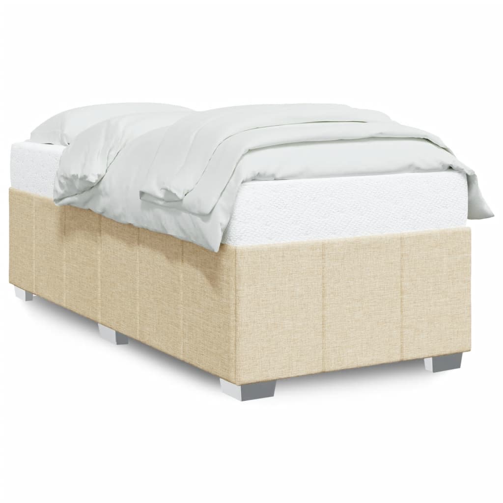 Bettgestell ohne Matratze Creme 90x200 cm Stoff