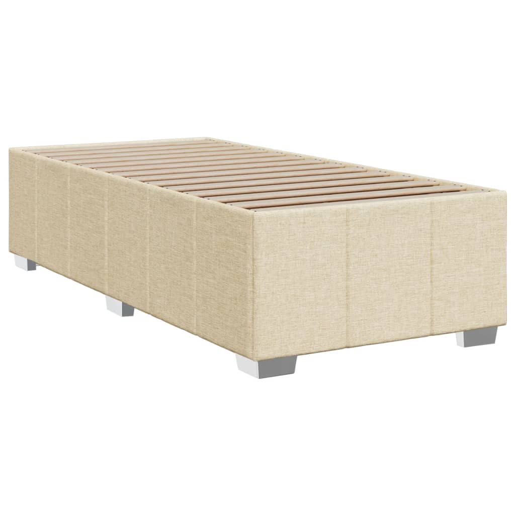 Bettgestell ohne Matratze Creme 90x200 cm Stoff