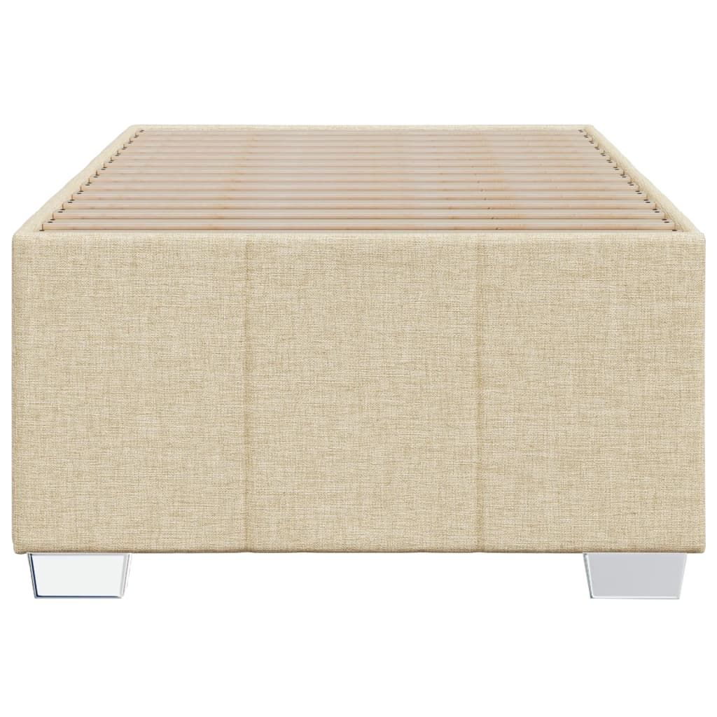 Bettgestell ohne Matratze Creme 90x200 cm Stoff