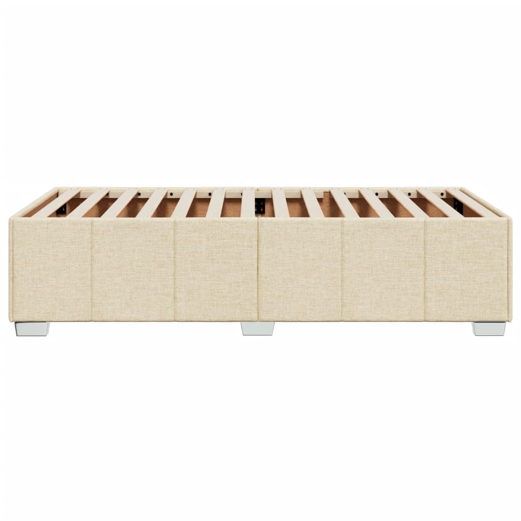 Bettgestell ohne Matratze Creme 90x200 cm Stoff