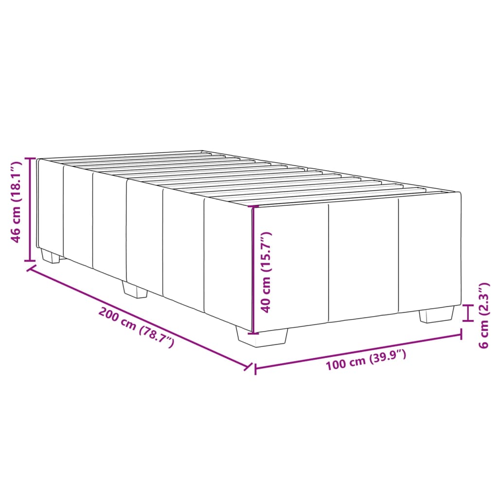 Bettgestell ohne Matratze Schwarz 100x200 cm Stoff