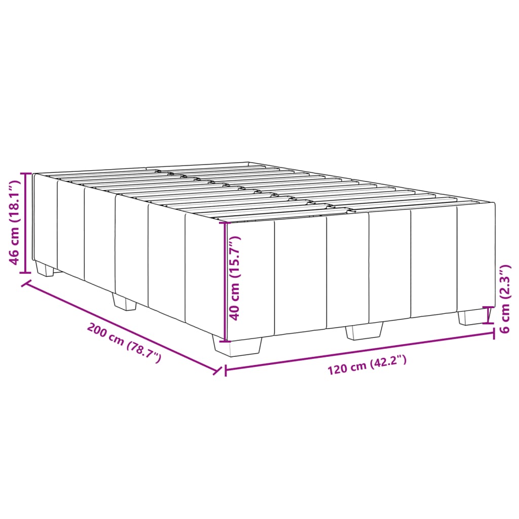 Bettgestell ohne Matratze Dunkelgrau 120x200 cm Stoff