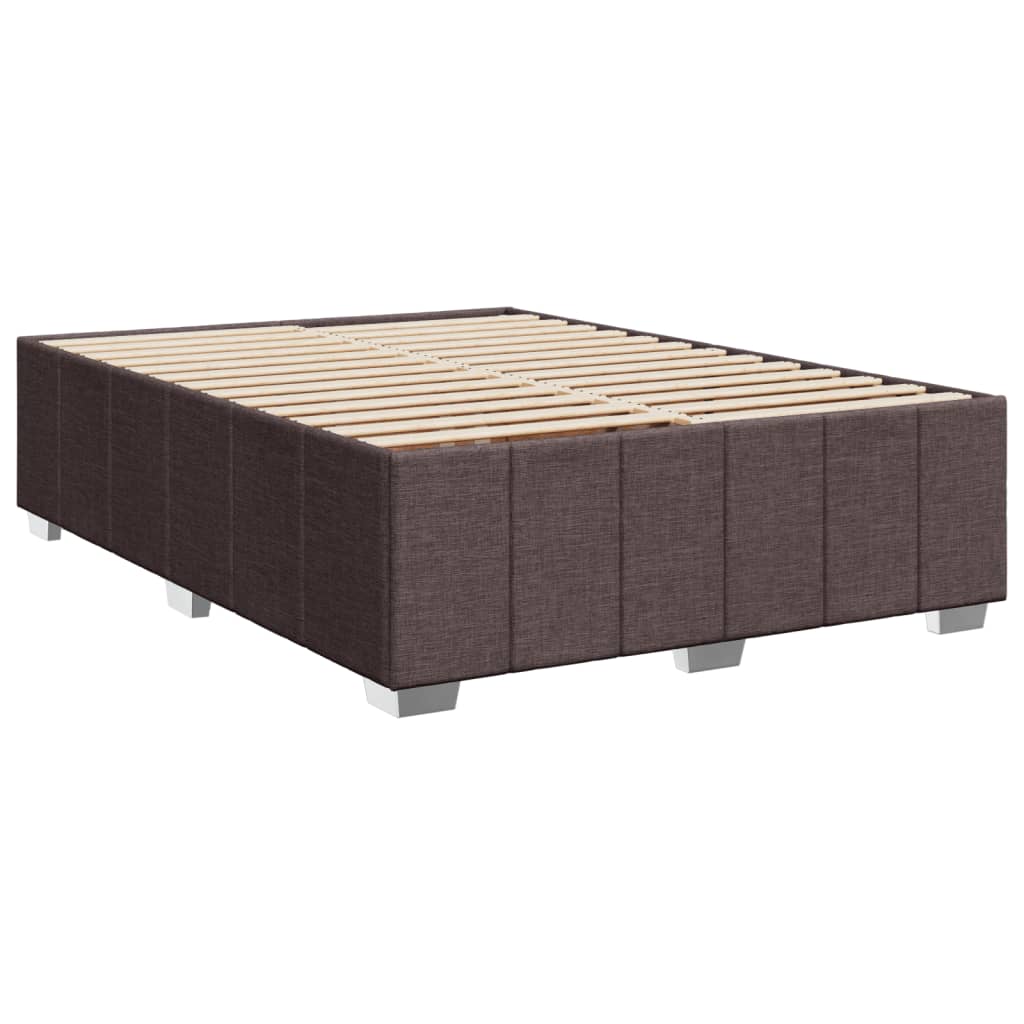 Bettgestell ohne Matratze Dunkelbraun 140x190 cm Stoff