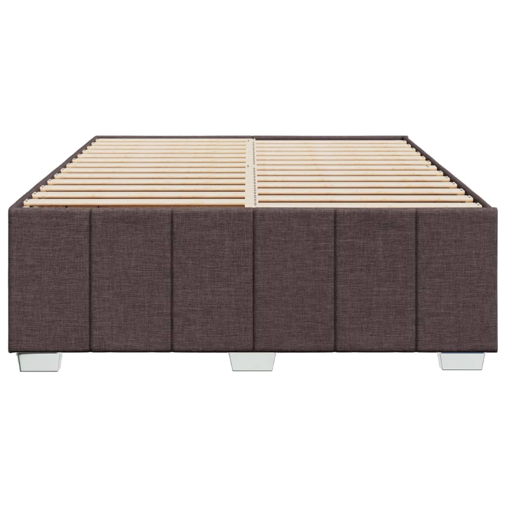 Bettgestell ohne Matratze Dunkelbraun 140x190 cm Stoff