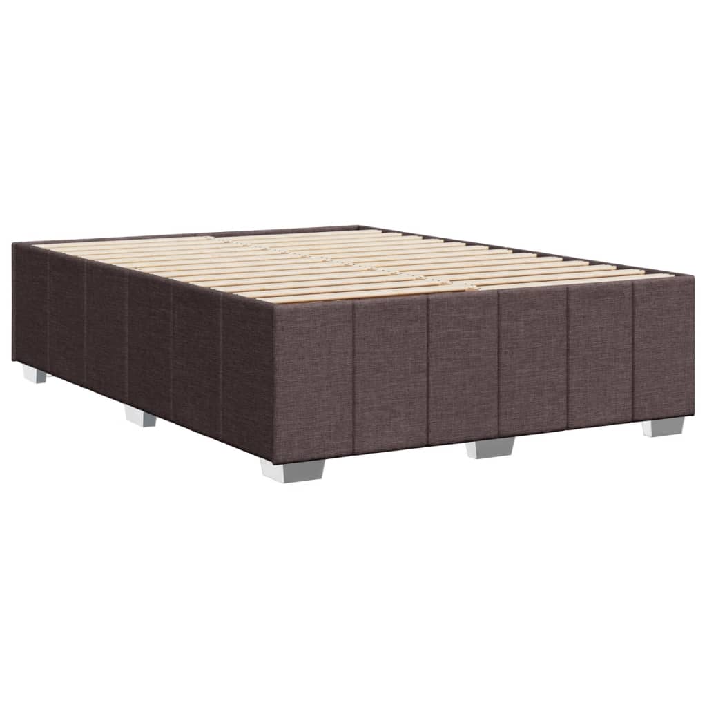 Bettgestell ohne Matratze Dunkelbraun 140x190 cm Stoff