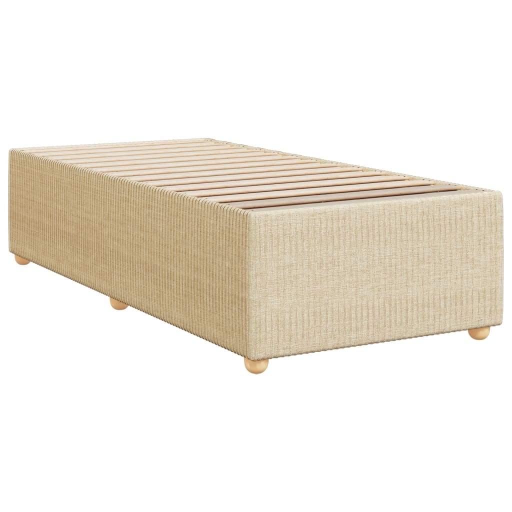 Bettgestell ohne Matratze Creme 90x200 cm Stoff
