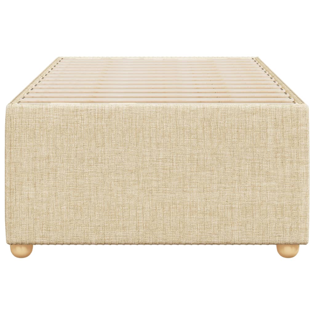 Bettgestell ohne Matratze Creme 90x200 cm Stoff