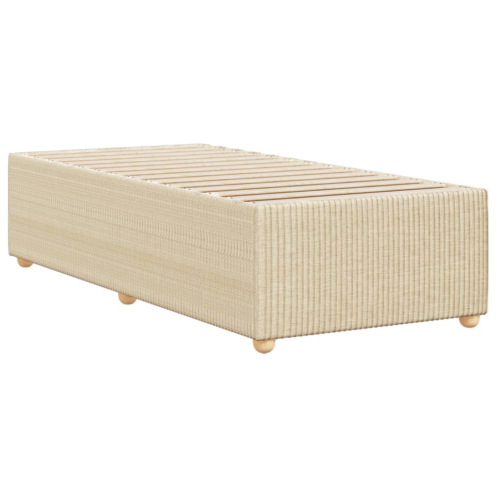 Bettgestell ohne Matratze Creme 90x200 cm Stoff