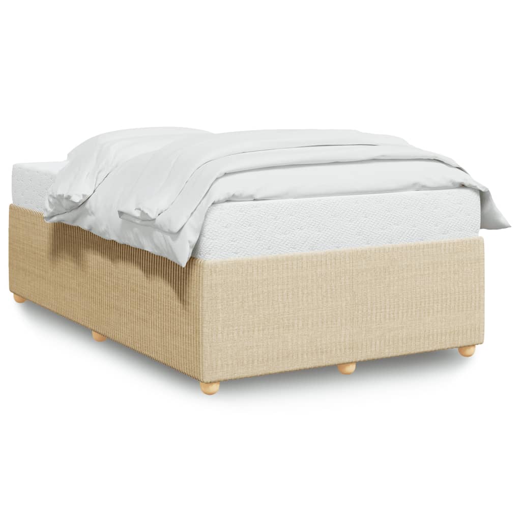 Bettgestell ohne Matratze Creme 120x200 cm Stoff