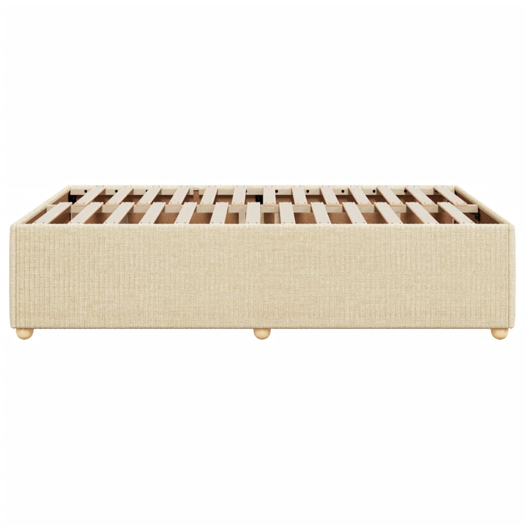 Bettgestell ohne Matratze Creme 120x200 cm Stoff