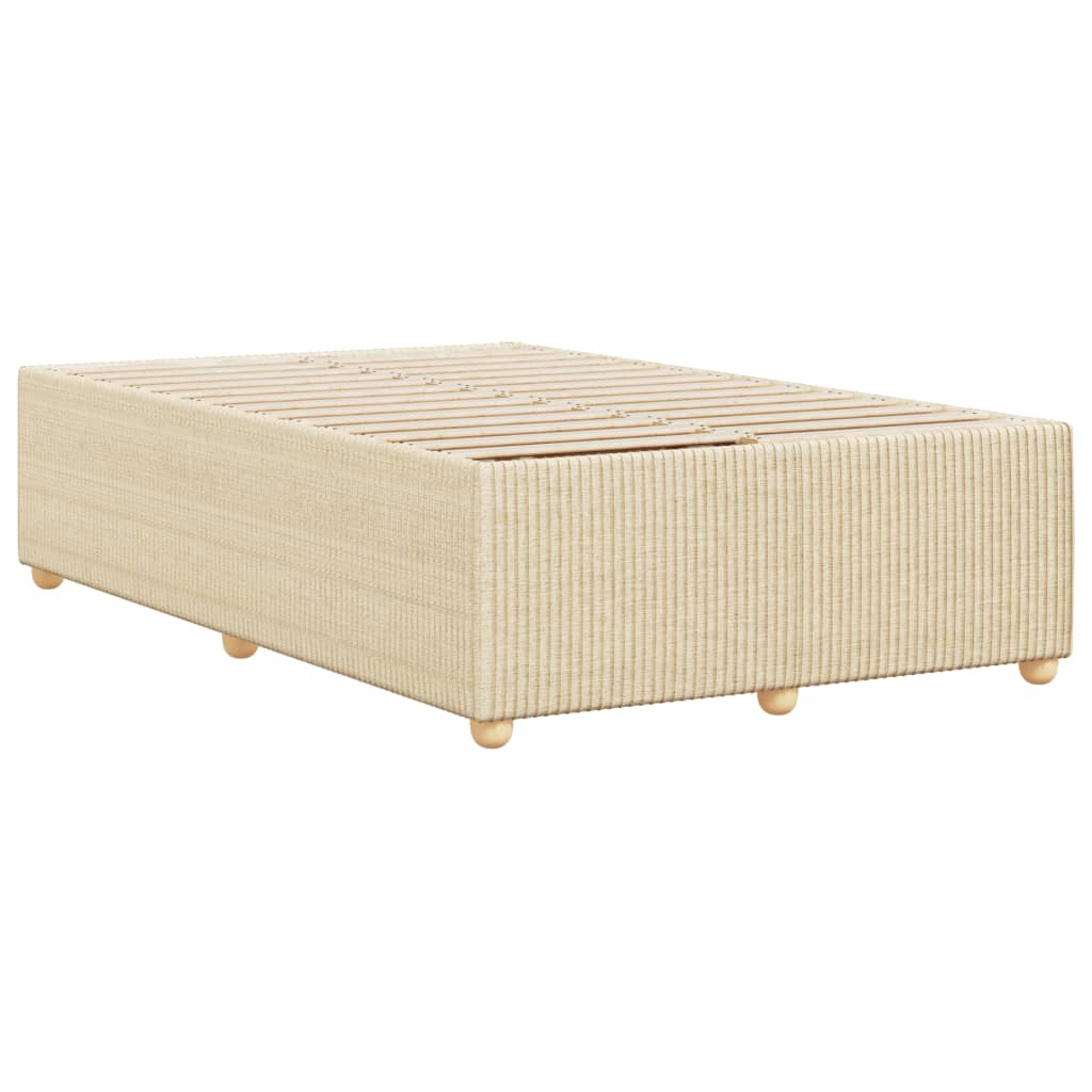 Bettgestell ohne Matratze Creme 120x200 cm Stoff