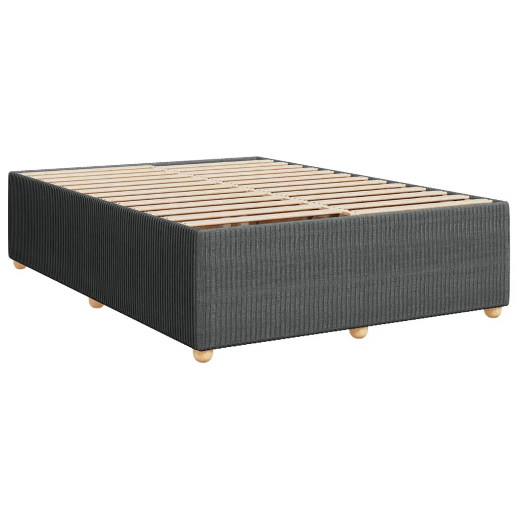 Bettgestell ohne Matratze Dunkelgrau 140x190 cm Stoff