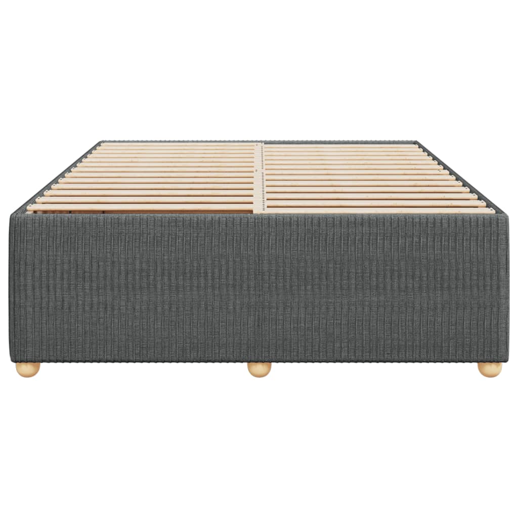 Bettgestell ohne Matratze Dunkelgrau 140x190 cm Stoff