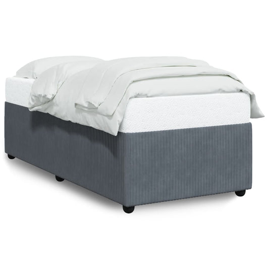 Bettgestell ohne Matratze Dunkelgrau 90x190 cm Samt