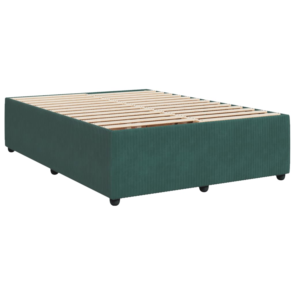 Bettgestell ohne Matratze Dunkelgrün 140x190 cm Samt