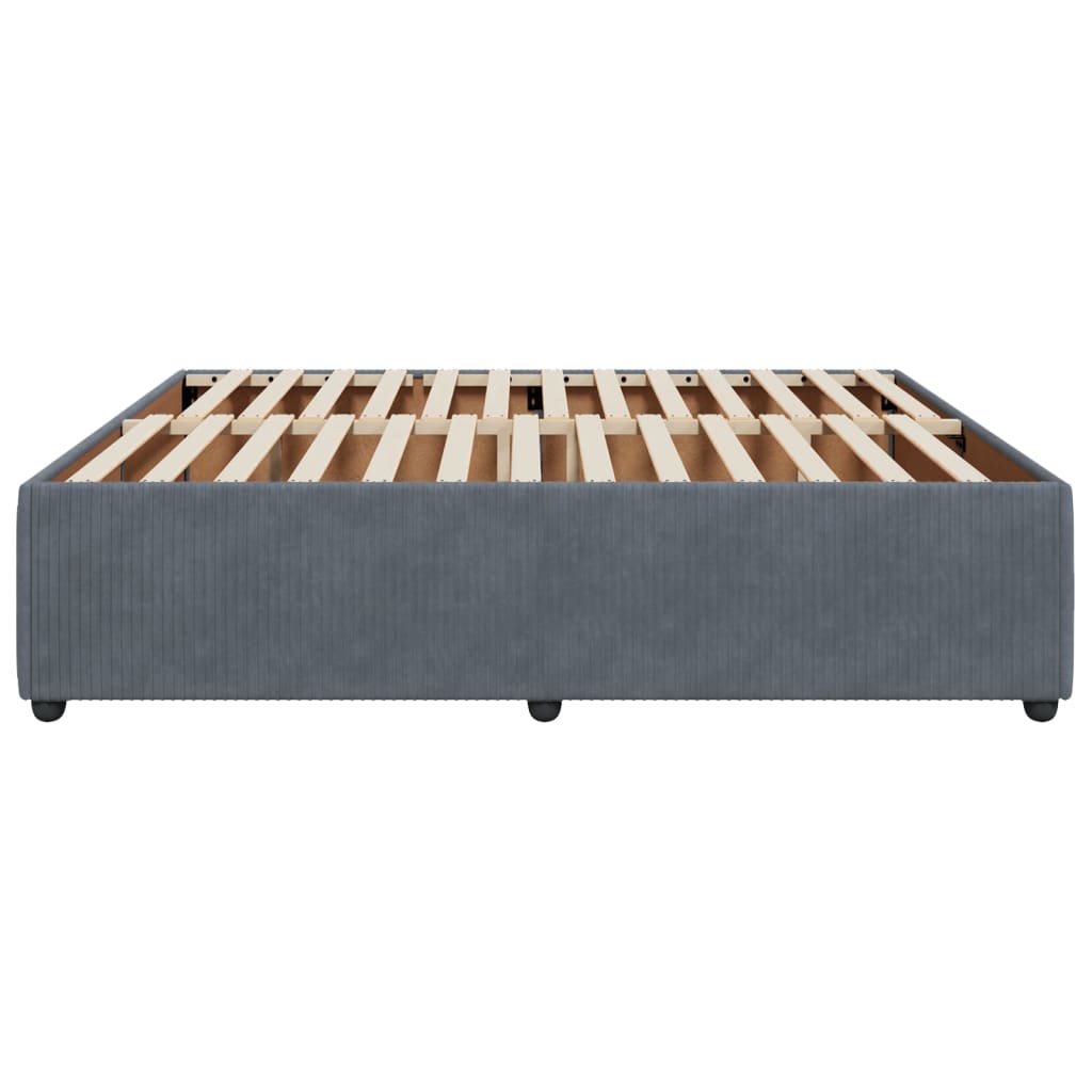 Bettgestell ohne Matratze Dunkelgrau 180x200 cm Samt