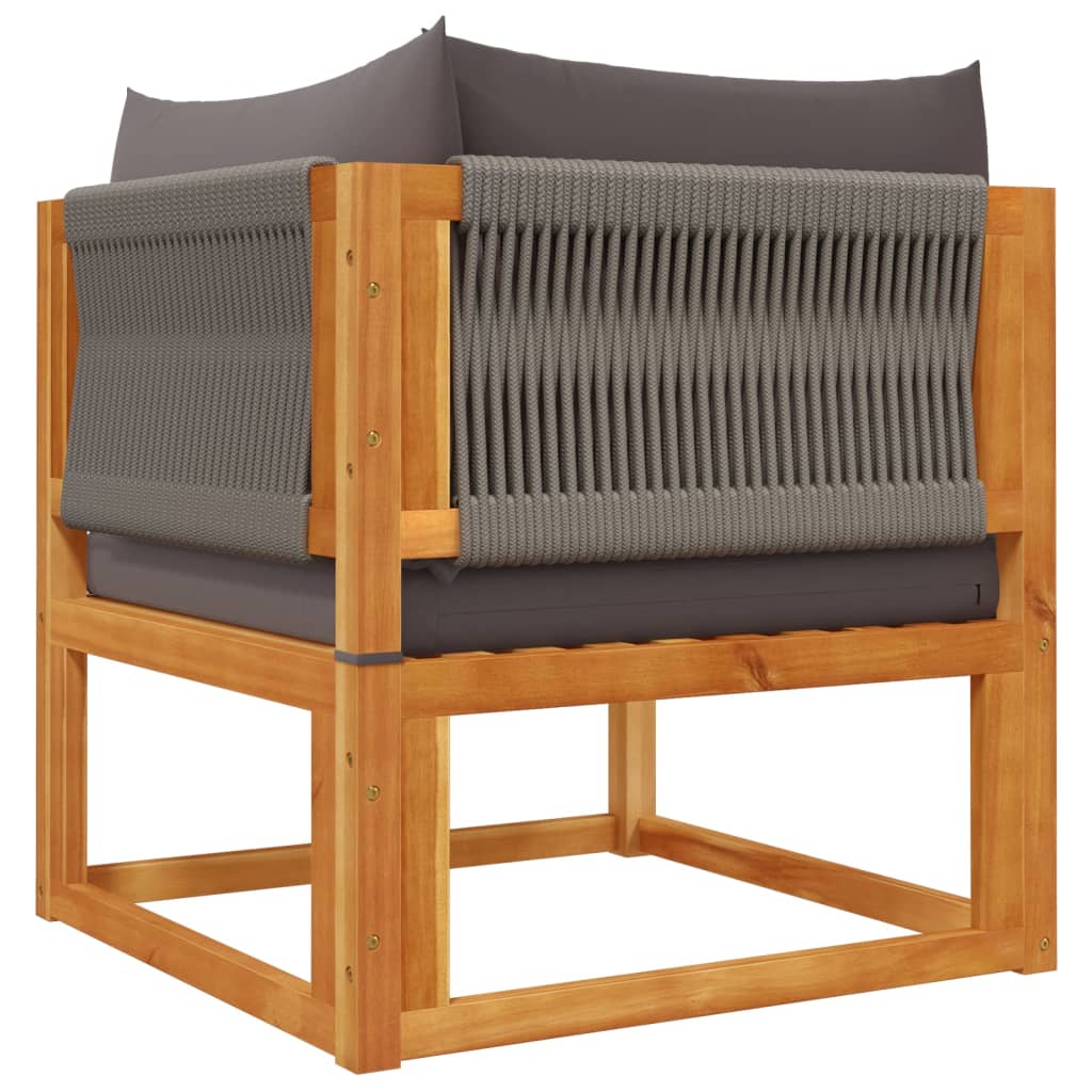 4-tlg. Gartensofa-Set mit Kissen Holz Akazie & Seil