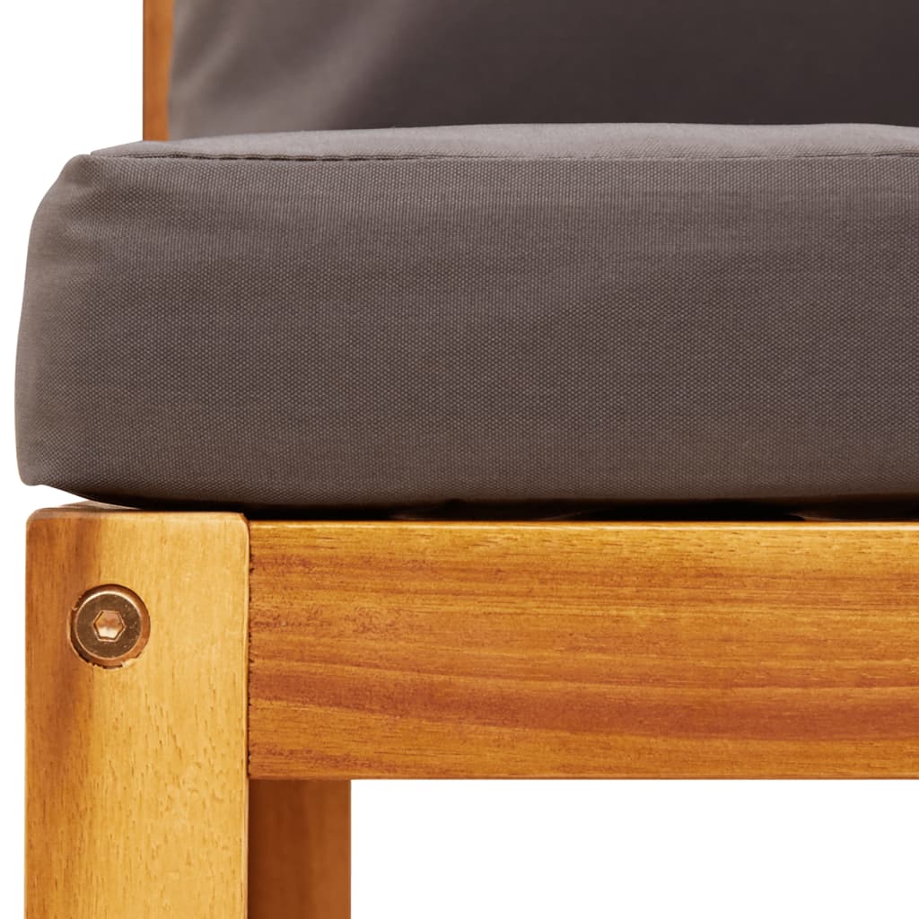 4-tlg. Gartensofa-Set mit Kissen Holz Akazie & Seil
