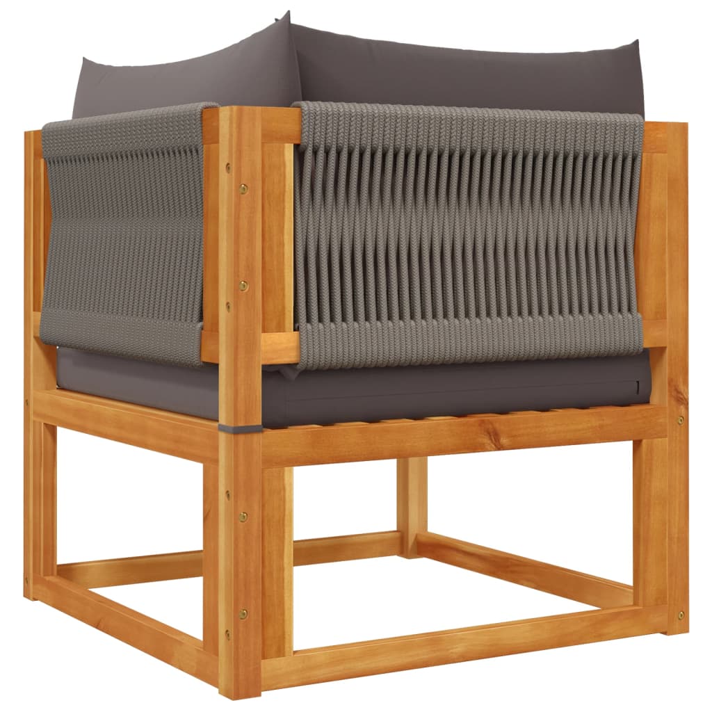 7-tlg. Gartensofa-Set mit Kissen Holz Akazie & Seil