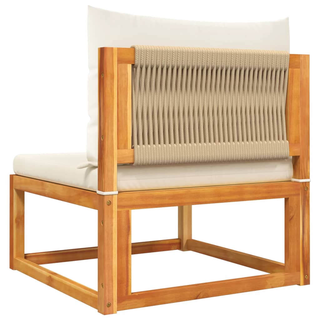 7-tlg. Gartensofa-Set mit Kissen Holz Akazie & Seil