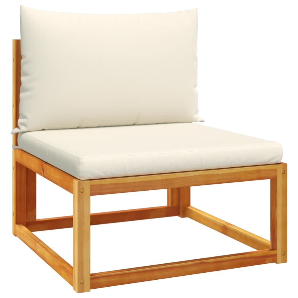 10-tlg. Gartensofa-Set mit Kissen Holz Akazie & Rattan