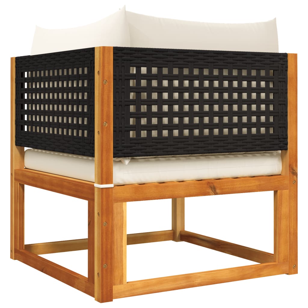 10-tlg. Gartensofa-Set mit Kissen Holz Akazie & Rattan
