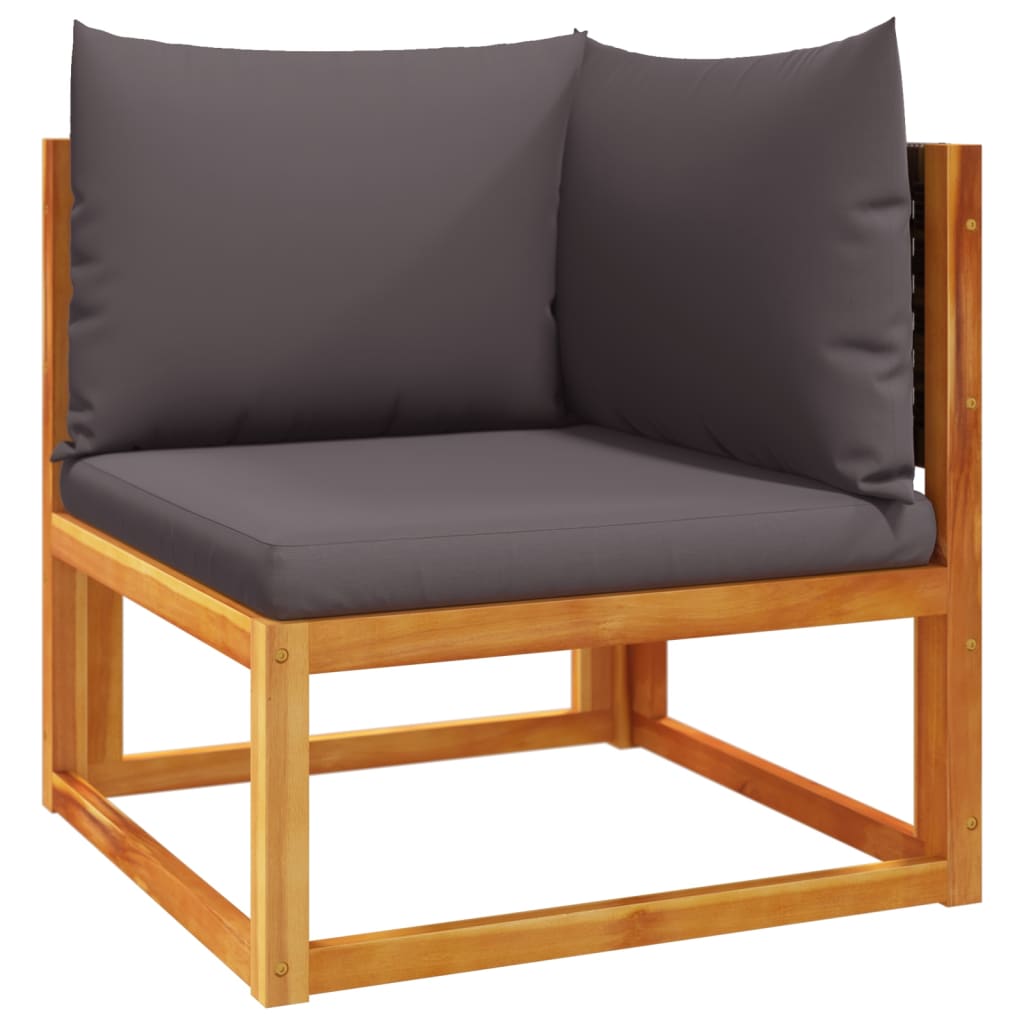 Gartensofas-Ecke mit Kissen 2 Stk. Holz Akazie & Rattan