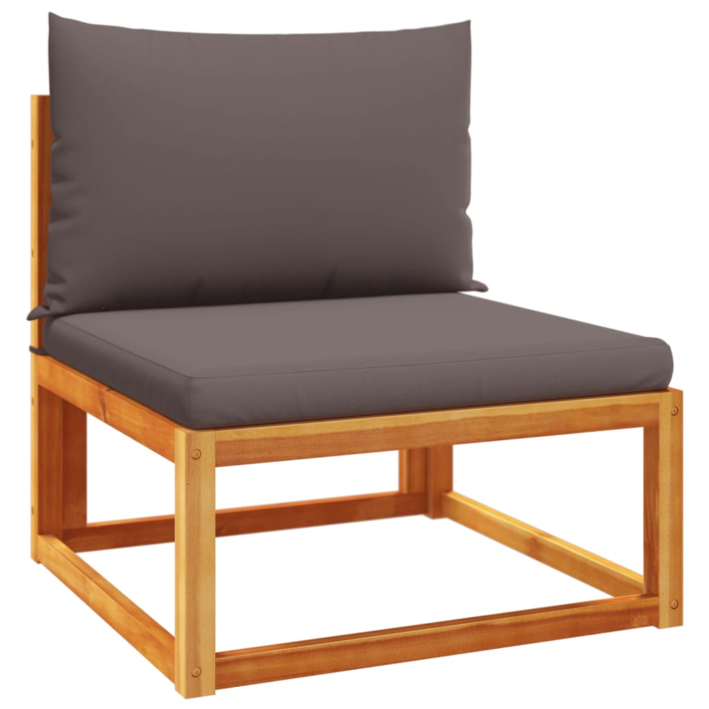 10-tlg. Gartensofa-Set mit Kissen Holz Akazie & Rattan