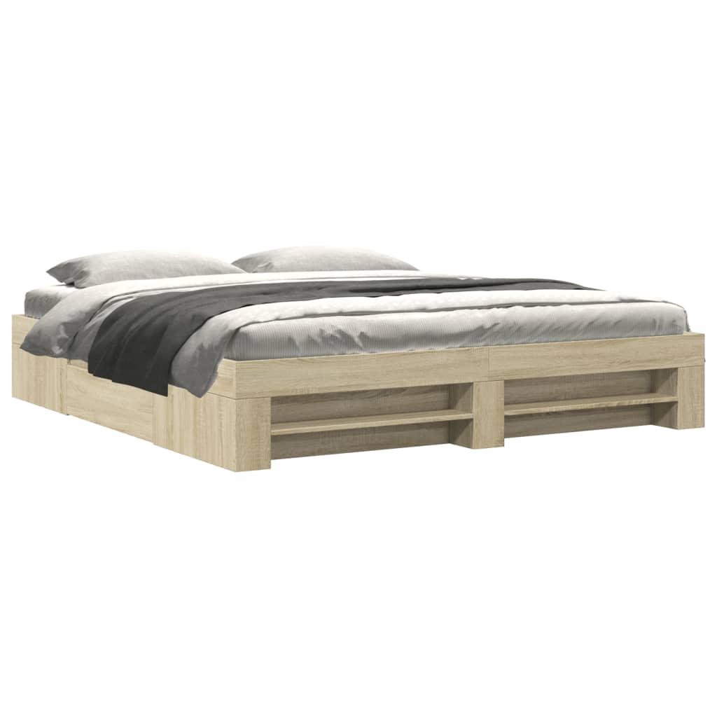 Bettgestell ohne Matratze Sonoma-Eiche 180x200 cm Holzwerkstoff