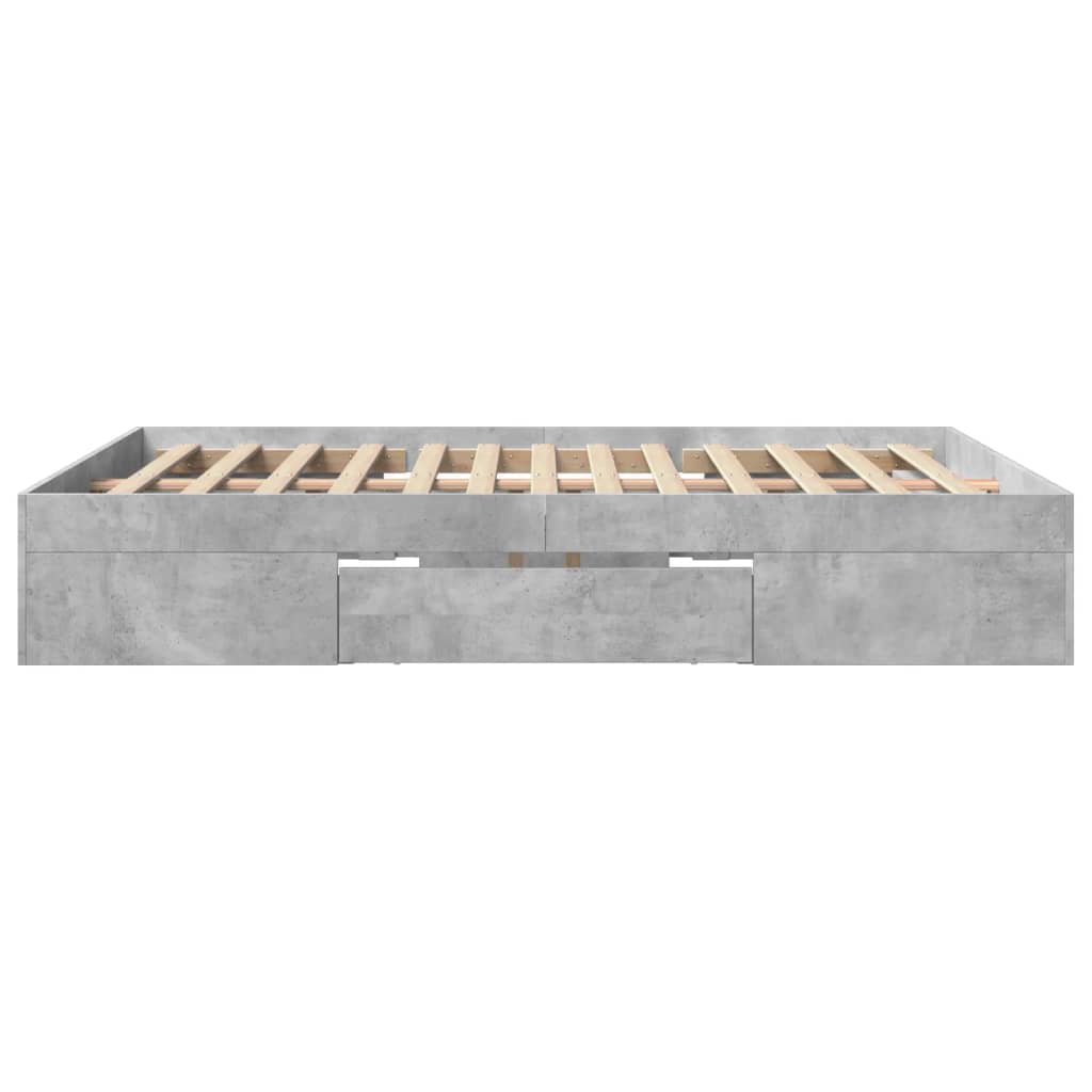 Bettgestell ohne Matratze Betongrau 160x200 cm Holzwerkstoff