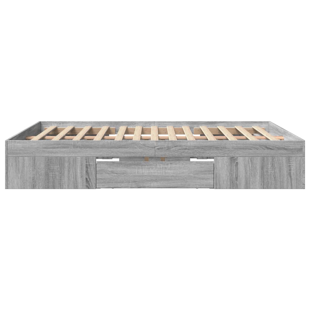 Bettgestell ohne Matratze Grau Sonoma 160x200 cm Holzwerkstoff